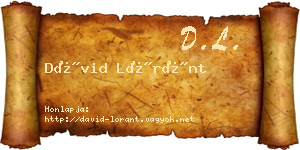 Dávid Lóránt névjegykártya