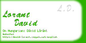 lorant david business card